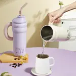 Large 304 stainless steel thermos cup for girls large capacity thermos pot household straw cup 1300mL/44 oz - Image 22