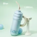 Large 304 stainless steel thermos cup for girls large capacity thermos pot household straw cup 1300mL/44 oz - Image 3