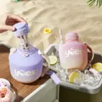 Large Capacity Portable Outdoor Water Kettle with Straw Big Belly Mug 1400mL/47oz - Image 11