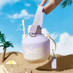 Large Capacity Portable Outdoor Water Kettle with Straw Big Belly Mug 1400mL/47oz - Image 16